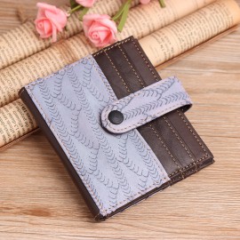Women Vintage Genuine Leather 17 Card Slot Slim Card Holder Wallet Embossed Coin Purse