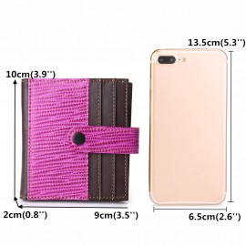 Women Vintage Genuine Leather 17 Card Slot Slim Card Holder Wallet Embossed Coin Purse