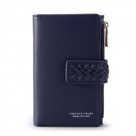 Women Casual 11 Card Slots Solid Wallet Coin Purse