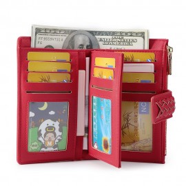 Women Casual 11 Card Slots Solid Wallet Coin Purse