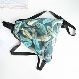 Fresh Print Leaf Canvas Backpack Leisure Handbag