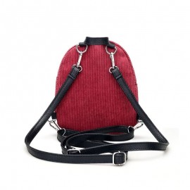 Women Multi-Functional Corduroy Mini Backpack