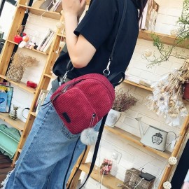 Women Multi-Functional Corduroy Mini Backpack
