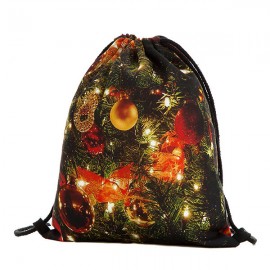 Christmas Backpack Drawstring Shoulder Bag For Women