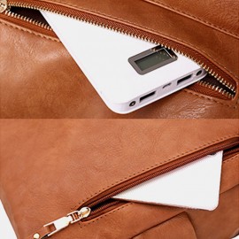 Women Faux Leather Solid Shoulder Bag Backpack