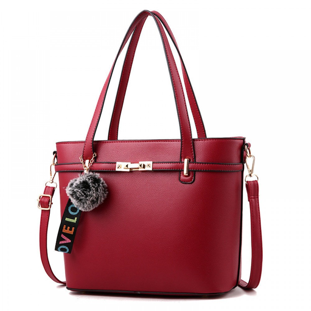 Women Pure Color Venonat Decorational Handbag Shoulder Bag Crossbody Bags