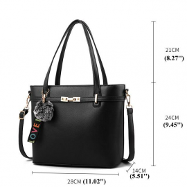 Women Pure Color Venonat Decorational Handbag Shoulder Bag Crossbody Bags