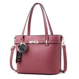 Women Pure Color Venonat Decorational Handbag Shoulder Bag Crossbody Bags