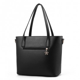 Women Pure Color Venonat Decorational Handbag Shoulder Bag Crossbody Bags