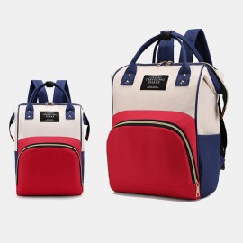 Women Canvas Casual Mummy And Kids  Patchwork Backpack