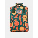 Women Waterproof Large Capacity Print Casual Backpack Drawstring pocket