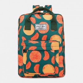 Women Waterproof Large Capacity Print Casual Backpack Drawstring pocket