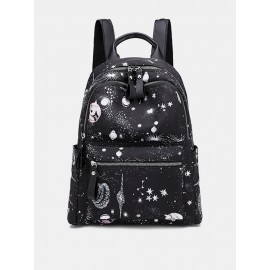 Women Large-capacity Starry Sky Pattern Shoulder Bag Backpack