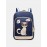Women Canvas Cute Cat Print Patchwork Casual Backpack School Bag
