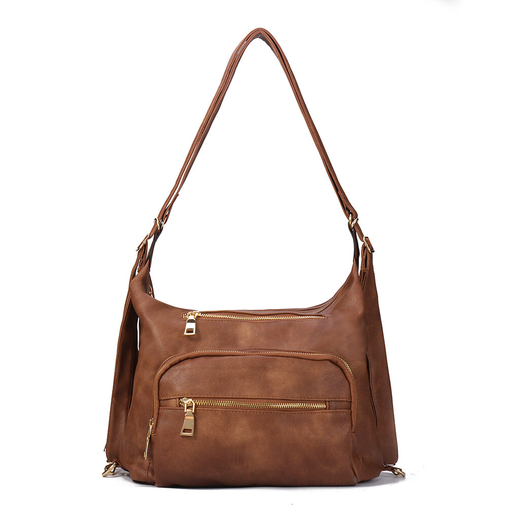 Women Solid Casual Multi-functional Shoulder Bag Backpack