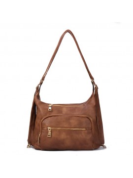 Women Solid Casual Multi-functional Shoulder Bag Backpack