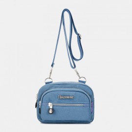 Women Solid Waterproof Multifunction Crossbody Bag