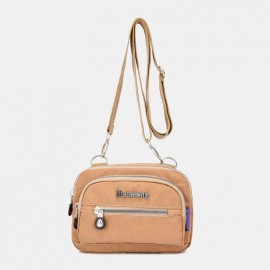 Women Solid Waterproof Multifunction Crossbody Bag