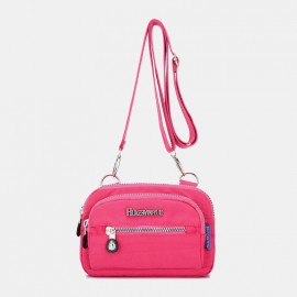 Women Solid Waterproof Multifunction Crossbody Bag