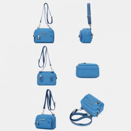 Women Solid Waterproof Multifunction Crossbody Bag