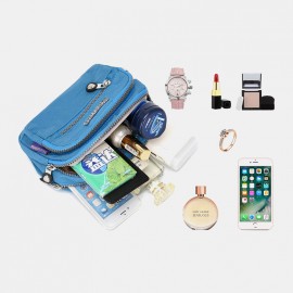 Women Solid Waterproof Multifunction Crossbody Bag