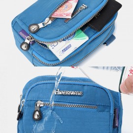 Women Solid Waterproof Multifunction Crossbody Bag