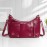 Women Multi-pockets Solid Wax Oil Skin Shoulder Bag