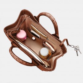 QUEENIE Women Casual Embossed Handbag Shopping Shoulder Bag