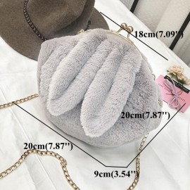 Cute Rabbit Plush Creative Shoulder Bag Phone Bag Chain Shell Crossbody Bags
