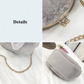 Cute Rabbit Plush Creative Shoulder Bag Phone Bag Chain Shell Crossbody Bags