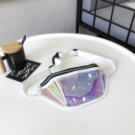 Women Clear Transparent Waist Pack PVC Fanny Pack Belt Bum Bags