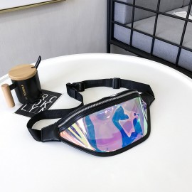 Women Clear Transparent Waist Pack PVC Fanny Pack Belt Bum Bags