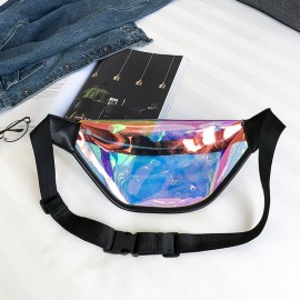 Women Clear Transparent Waist Pack PVC Fanny Pack Belt Bum Bags