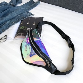 Women Clear Transparent Waist Pack PVC Fanny Pack Belt Bum Bags
