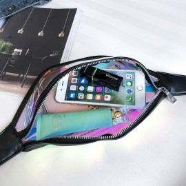 Women Clear Transparent Waist Pack PVC Fanny Pack Belt Bum Bags
