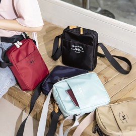 Nylon Multi-function Travel Crossbody Bag Solid Lightweight Shoulder Bag For Women