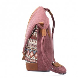 Brenice National Printing Canvas Shoulder Bags Vintage Bohemia Button Crossbody Bags