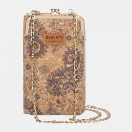 Women 6 Card Slots Chain Bag Phone Bag Cork Bag