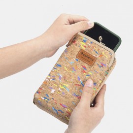 Women 6 Card Slots Chain Bag Phone Bag Cork Bag