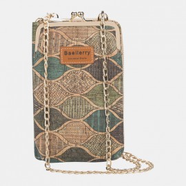 Women 6 Card Slots Chain Bag Phone Bag Cork Bag