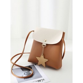 Star Decorational Flap Faux Leather Shoulder Bags Crossbody Bag Phone Bag For Women