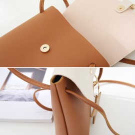 Star Decorational Flap Faux Leather Shoulder Bags Crossbody Bag Phone Bag For Women