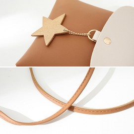 Star Decorational Flap Faux Leather Shoulder Bags Crossbody Bag Phone Bag For Women