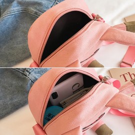 Cute Pig Cartoon Shape Canvas Bag Crossbody Bag For Women Girls