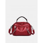 Women Plain Multi-pockets Square Bag Shoulder Bag