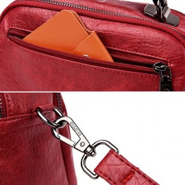 Women Plain Multi-pockets Square Bag Shoulder Bag