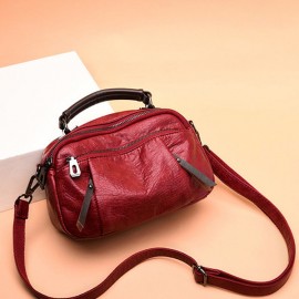 Women Plain Multi-pockets Square Bag Shoulder Bag