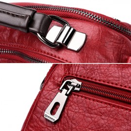 Women Plain Multi-pockets Square Bag Shoulder Bag