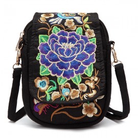 Woman Tribal Retro Shoulder Bag Canvas Chinese Style Phone Bag Little Bag For Woman
