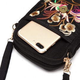 Woman Tribal Retro Shoulder Bag Canvas Chinese Style Phone Bag Little Bag For Woman